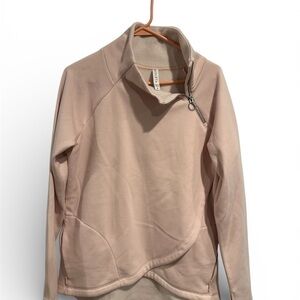 Athleta Women’s Medium Blush Pink Quarter Zip Fleece Athleisure Pullover